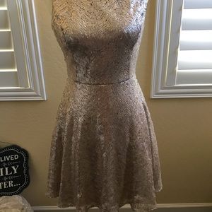 NYE PARTY COCKTAIL DRESS . Open back sequin rose